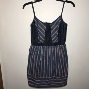 Love Reign Colorful Denim Print Dress